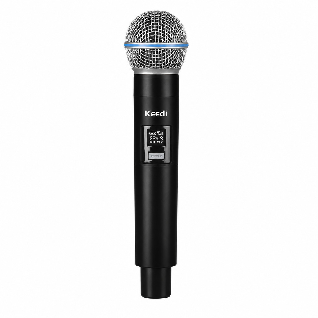 Microfone Sem Fio Profissional Digital 2.4GHz Recarregável Receptor P10 Alcance 40m Karaokê Igreja Keedi MIC-1032