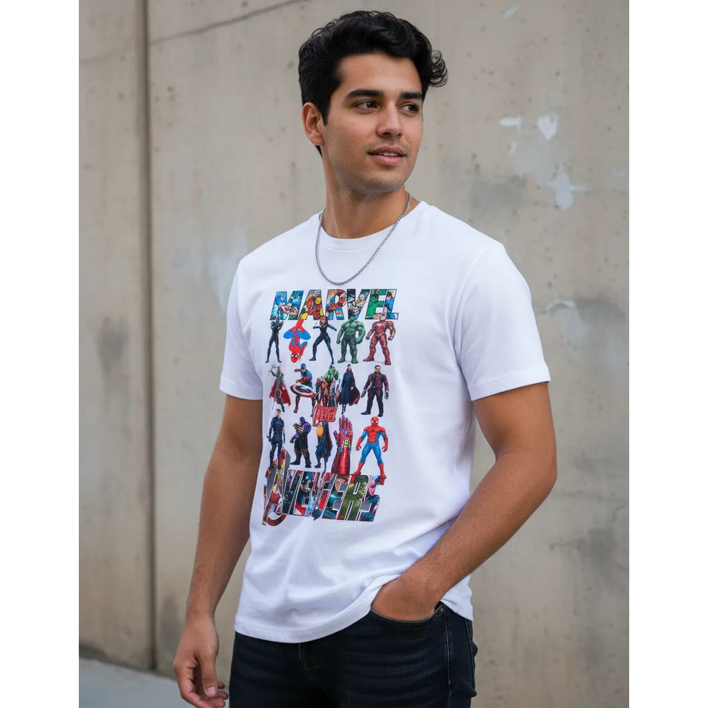 Camiseta Moda Filme Série Vingadores 100% Algodão Confortável Personagens Infantil Adulto Lançamento