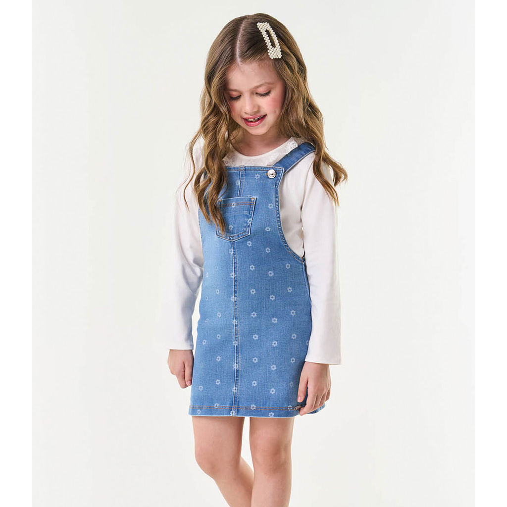 Salopete Infantil Jeans Trick Nick Azul