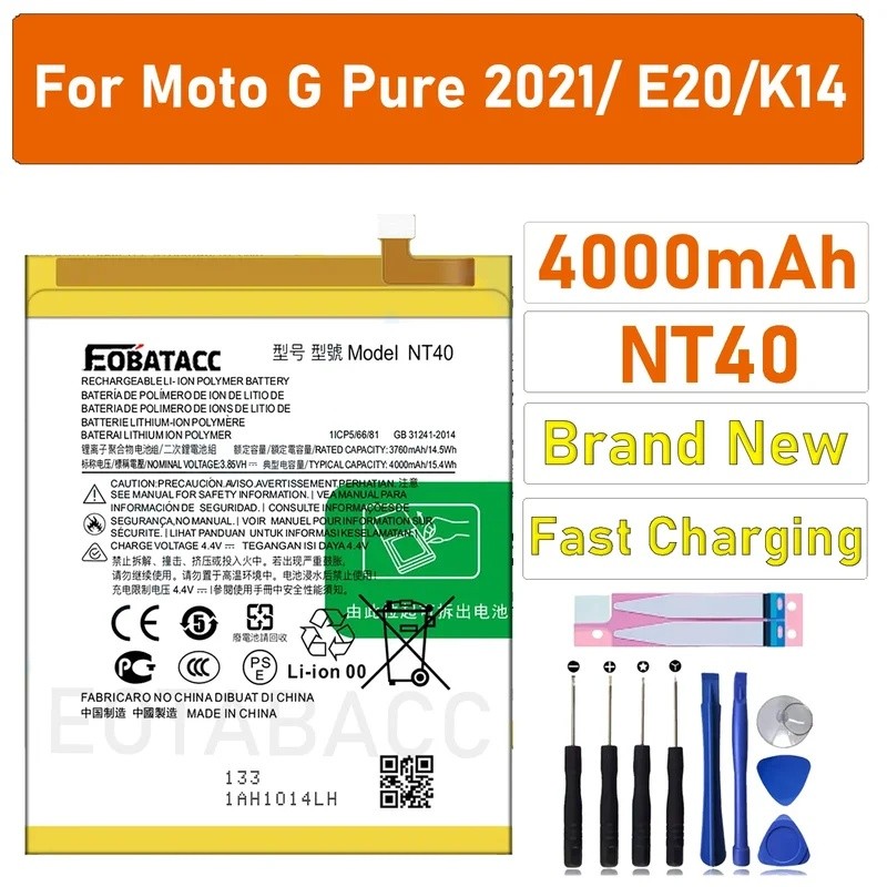 NT40 Bateria Para Motorola Celular Moto G Puro 2021 NT40 Capacidade Original Sub