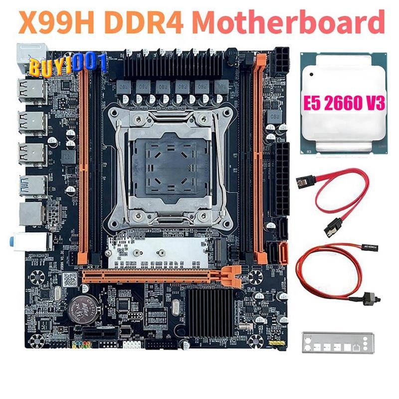 Placa-Mãe X99H + E5 2660 V3 CPU B85 LGA2011-3 4X DDR4 REG ECC RAM Slots M . 2 PCIE SATA3.0 X99 De Desktop-Entrega Rápida