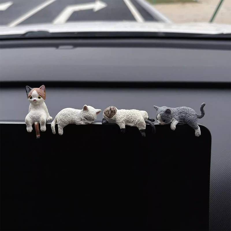 BEC 5 Pçs/Set Bonito Decoração Do Carro Dormindo Gato Boneca Criativo Ornamentos De Automóveis Brinquedos Micro Paisagem