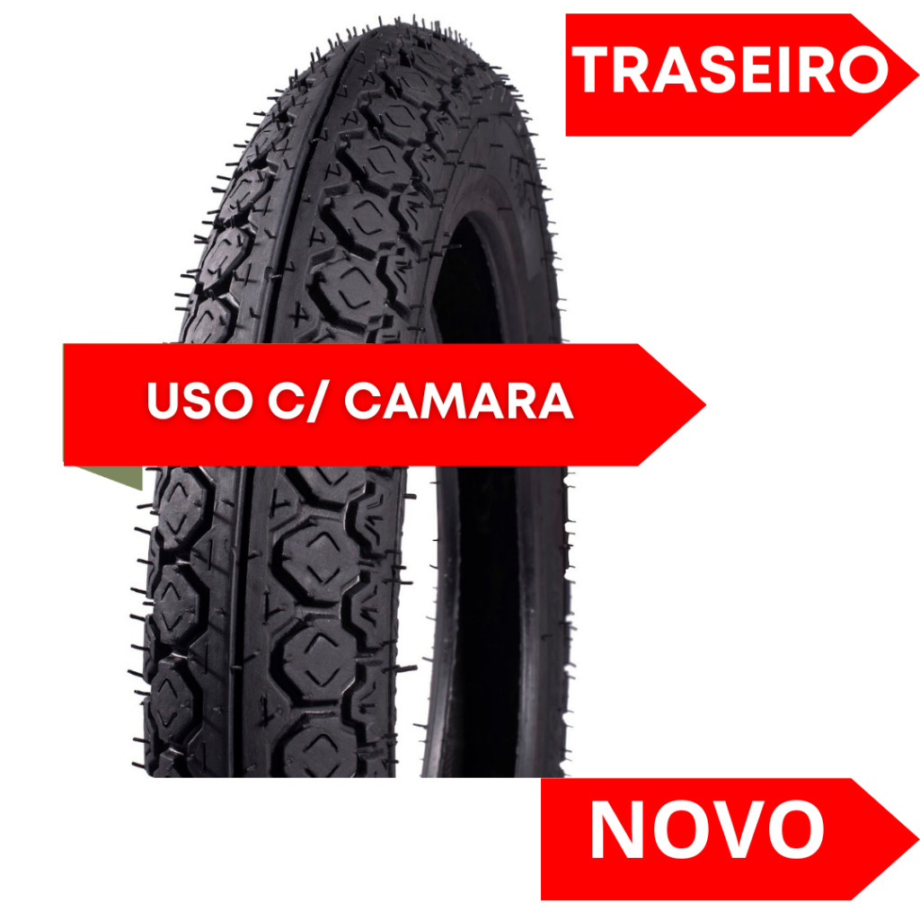 PNEU TRASEIRO BIZ 125 80/100-14 BIZ 100 110 POP BIS AMAZON NOVO