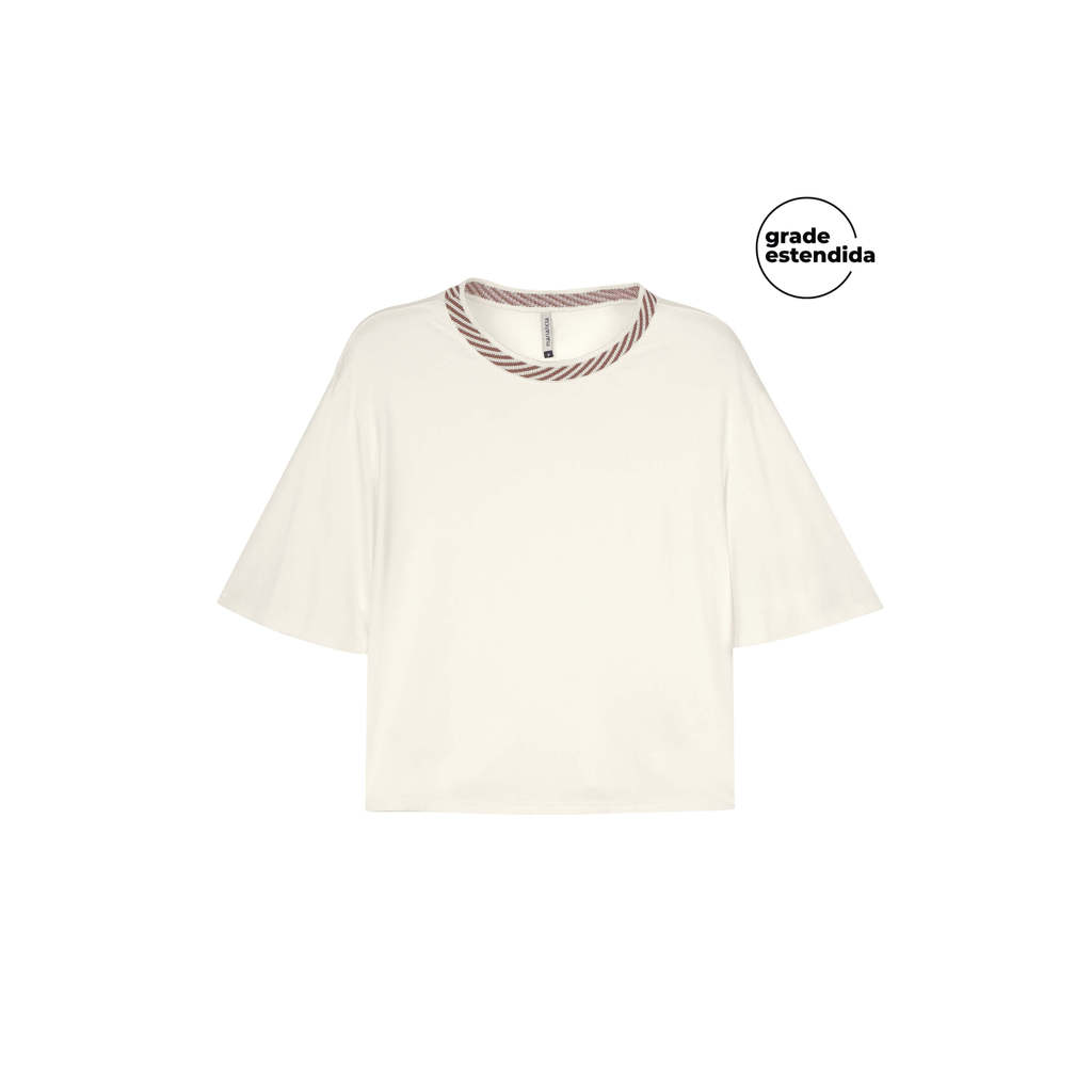 Blusa Feminina Decote Retilínea Marialícia Bege