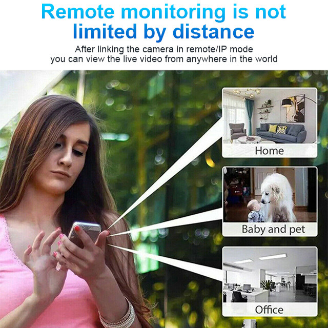 [Monitoramento 24H] Câmera residencial inteligente com controle remoto e gravador de vigilância sem fio/WiFi/Câmera de V