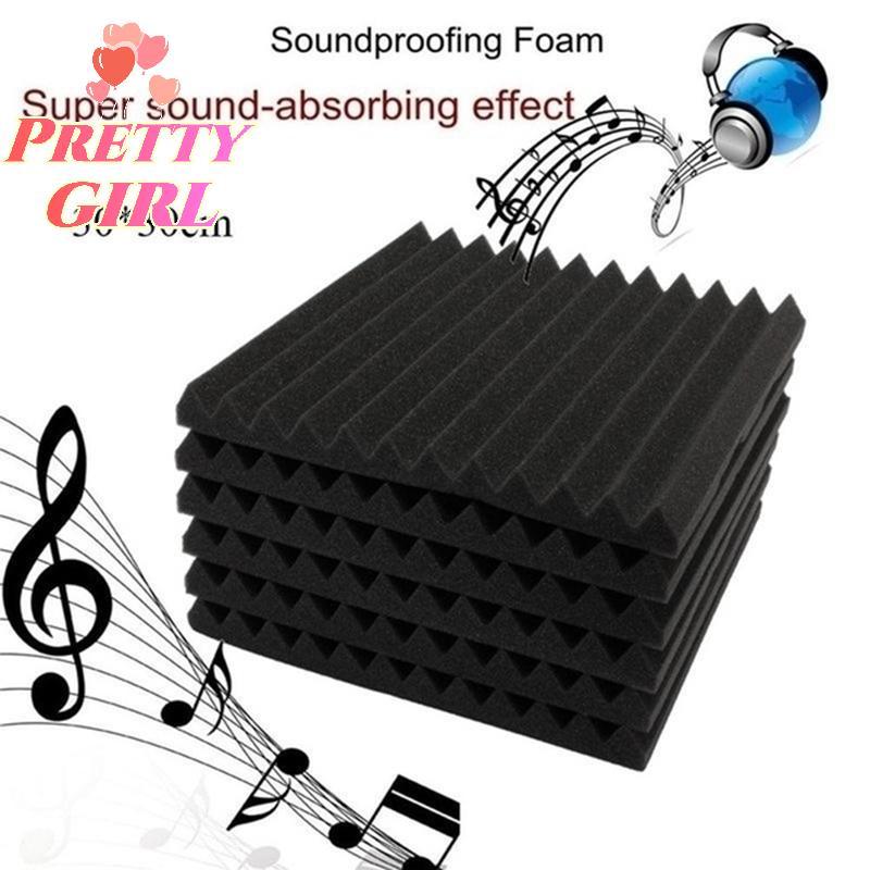 [Pretty ggirl] Painel De Parede Acústico De Espuma À Prova De Som Azulejos De Estúdio Com Isolamento [Novo]