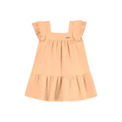Vestido Infantil Menina Manga Babado Colorittá Laranja