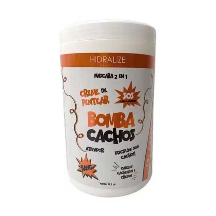 Creme de Pentear SOS Bomba Mascara 2 em 1 - Cachedos e Crespos - Hidralize 1kg