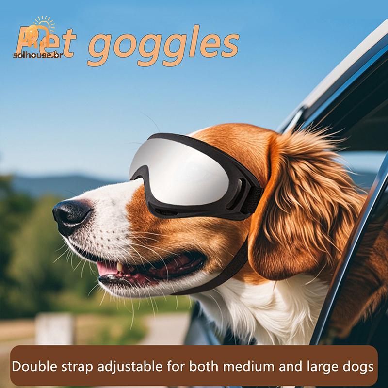 solhouse Óculos De Sol Para Cães , De Raça Média E Grande , Alças Ajustáveis , Proteção UV , Cachorro , Filhote De Equit