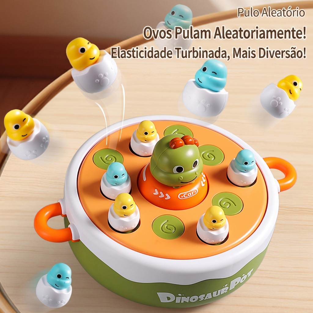 Jogo Infantil 4 em 1 Dinossauro Pesca Magnética Boliche Lançamento Jogo da Velha Brinquedo Interativo — imagem 2 de 2