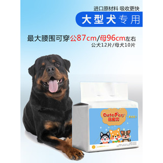 Fraldas para cães em grande escala, fraldas para cães masculinos, borda desgastada dourada, pastor, cães idosos, calças 