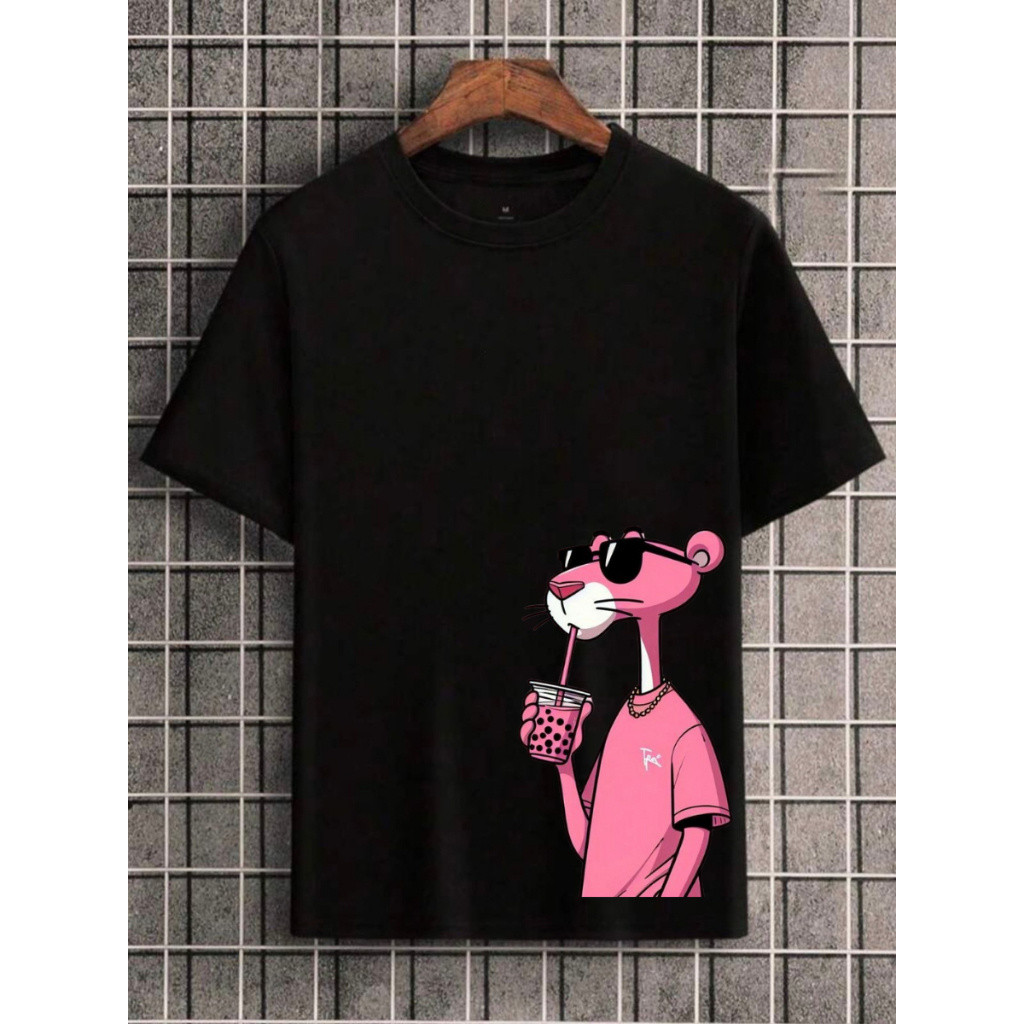 Camiseta Masculina Feminina Pantera cor de rosa 100% Algodão Premium - Envio Imediato
