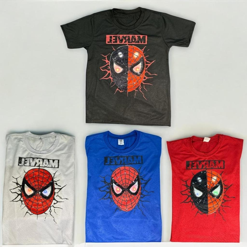 Camiseta infantil personagens Masculino de Led (prova de água) para festas aniversario presente /