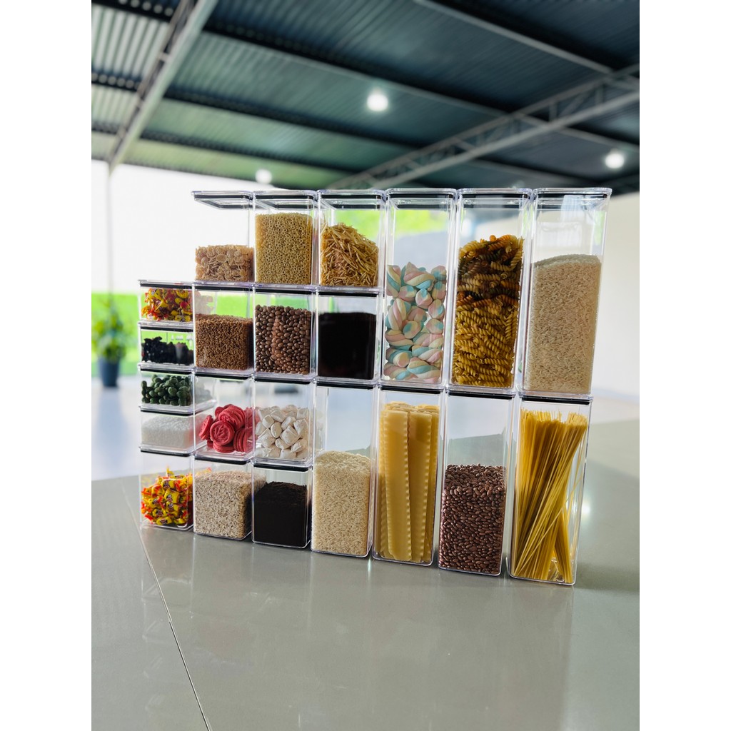 Kit PREMIUM 22 potes herméticos acrílicos QUALYPLAS organização