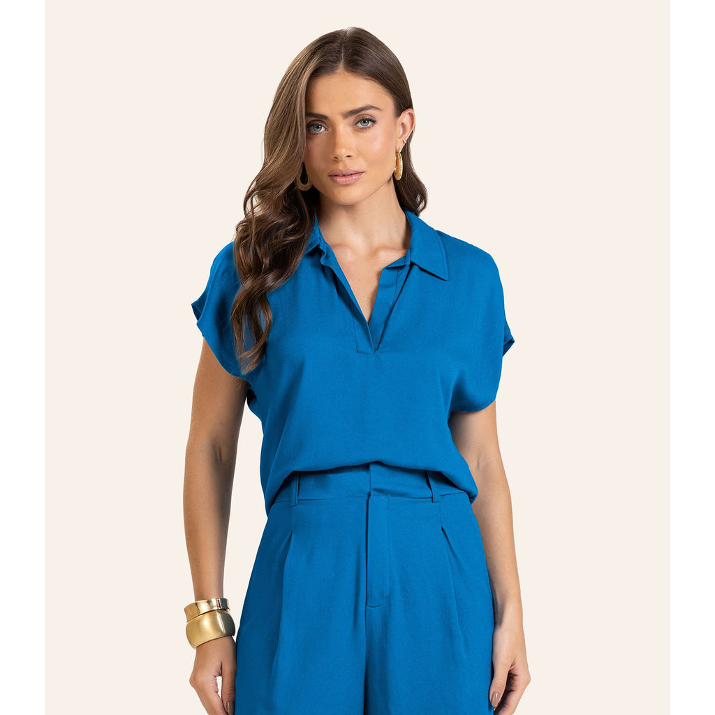 Polo Viscose Modena Feminino Endless Azul