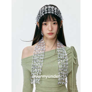 Estilo europeu americano flor oco bandana feminino prata retangular lenço All-Match disco elegante único adequado para c
