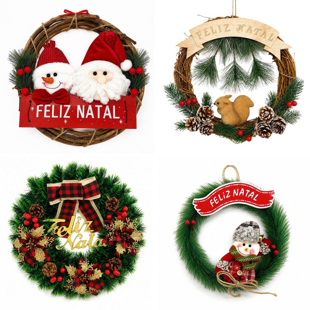 Guirlanda De Natal Decoração Natalina Enfeite De Porta