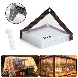 Lona Transparente Impermeável Reforçada  Cobertura para Portas e Terraços Garagem e Proteção de Hortas