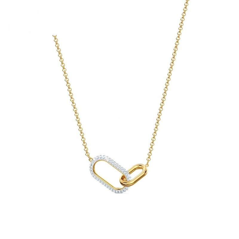 139 Colar de Joias DTJHJK, Colar de Ouro, Colar para Irmã, Colar de Presente, Colar Feminino, Colar de Prata Esterlina q