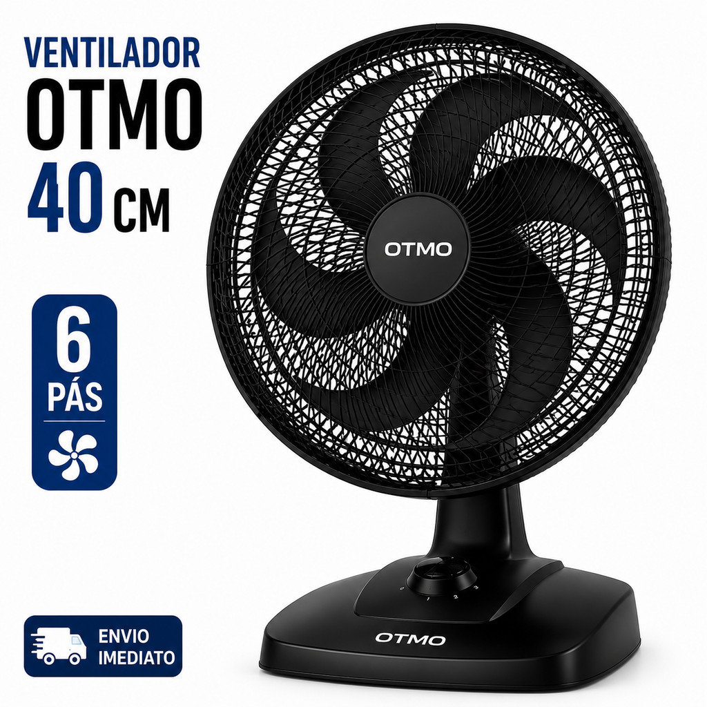 Ventilador OTMO 40cm 6 Pás Turbo Forte 3 Velocidades Mesa ou Coluna 110V 220V