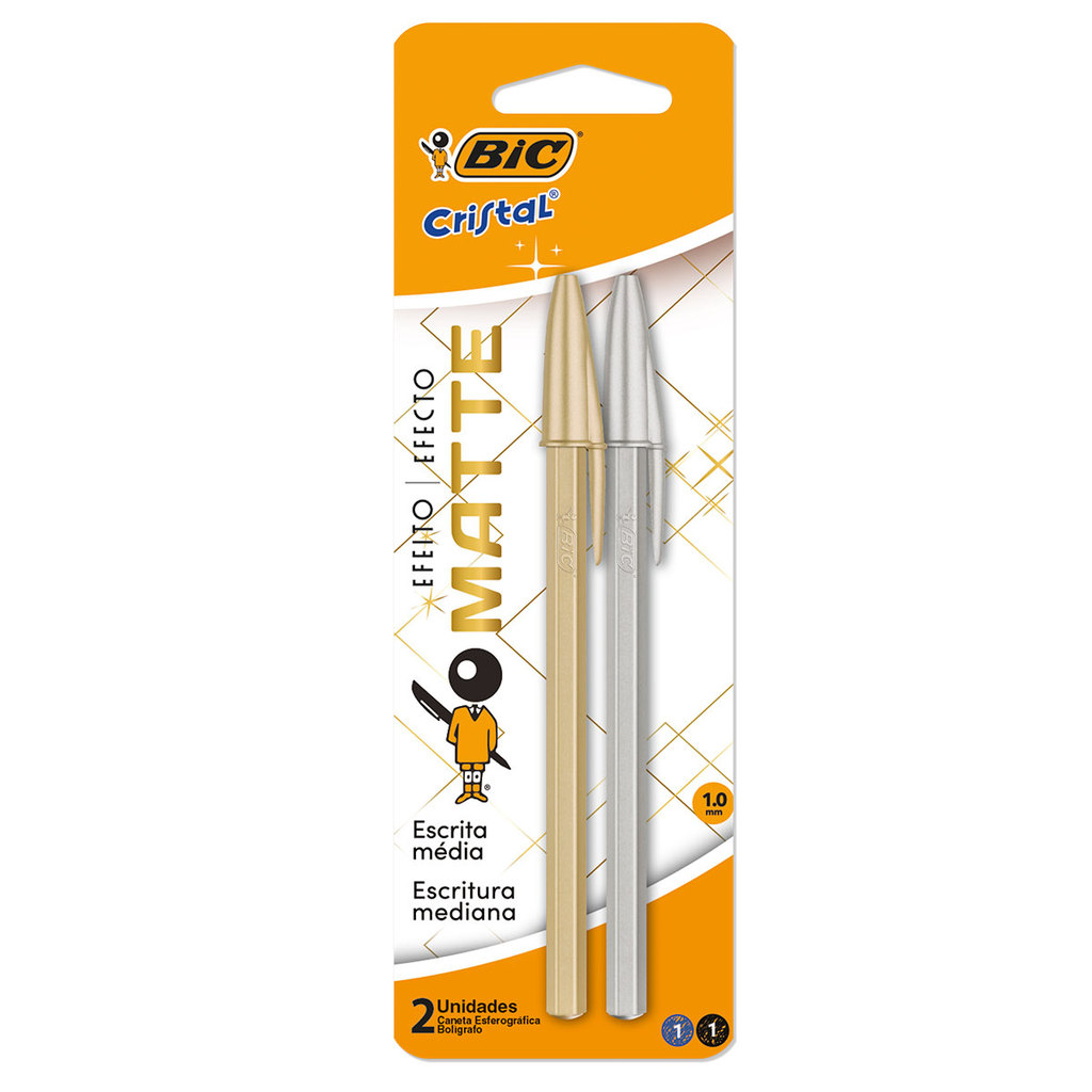 Caneta esferográfica 1.0 Efeito Matte com 2 unidades Bic