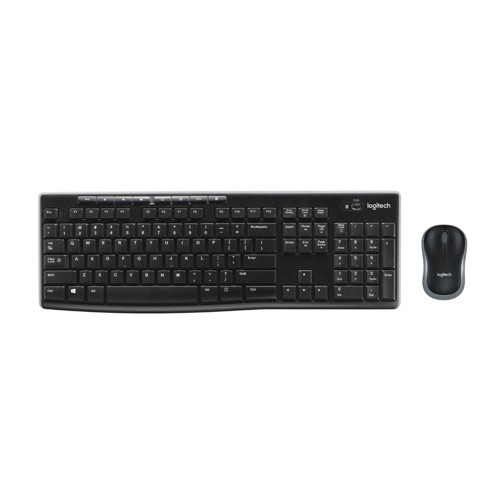 Combo Teclado e Mouse sem Fio Logitech Mk270 Preto/cinza [F133]