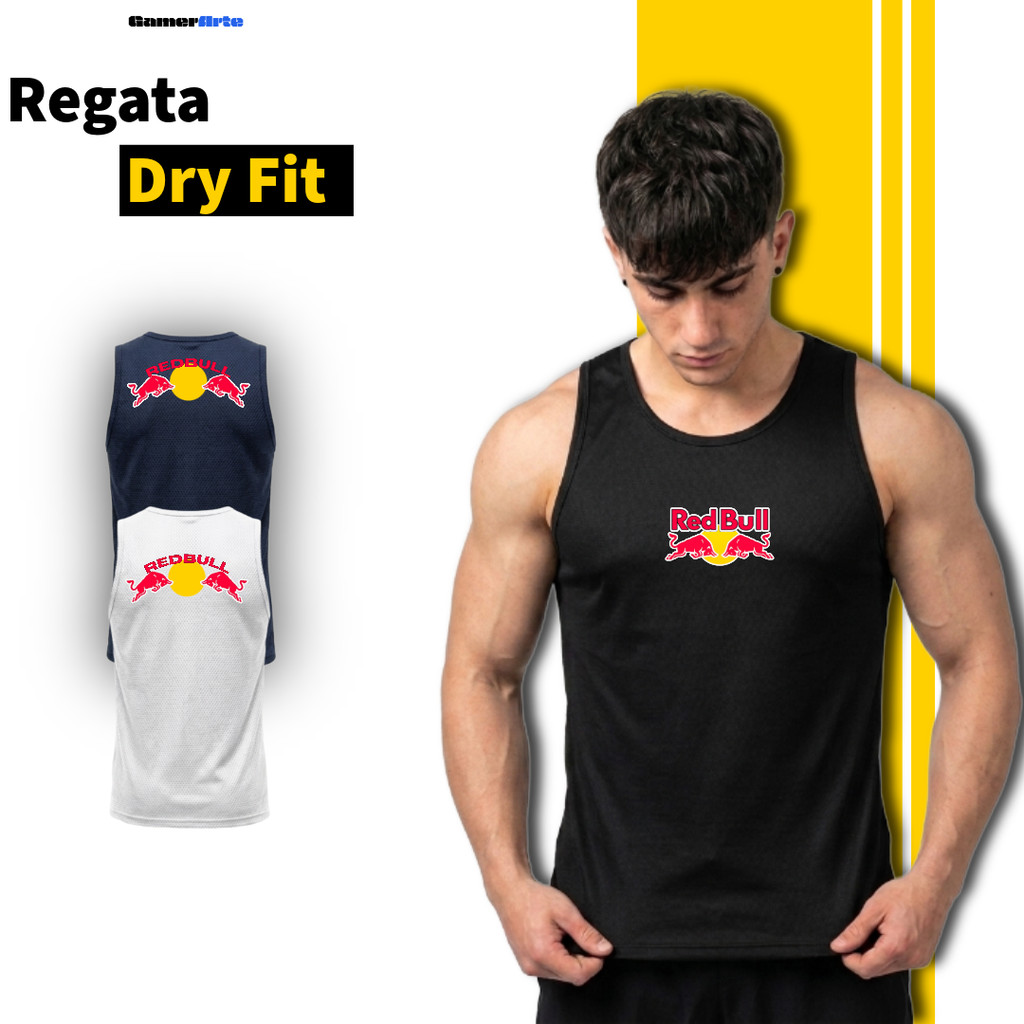 Regata Masculina Dry Fit Redbull02 - Regata Esportiva Academia Treino Corrida Ciclismo Crossfit Musculação