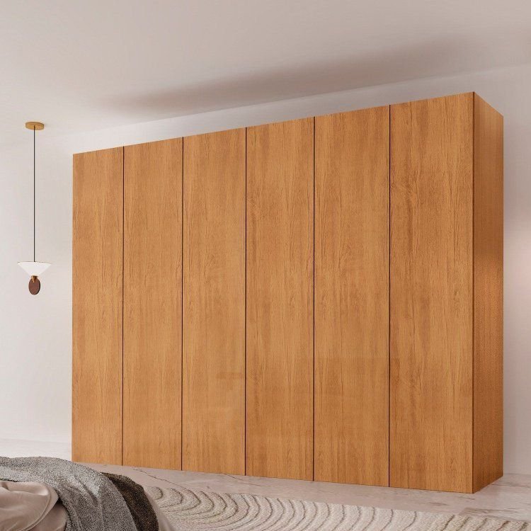 Guarda-Roupa Casal 100% MDF 6 Portas e 6 Gavetas Vision Marrom/Marromle Naturalle