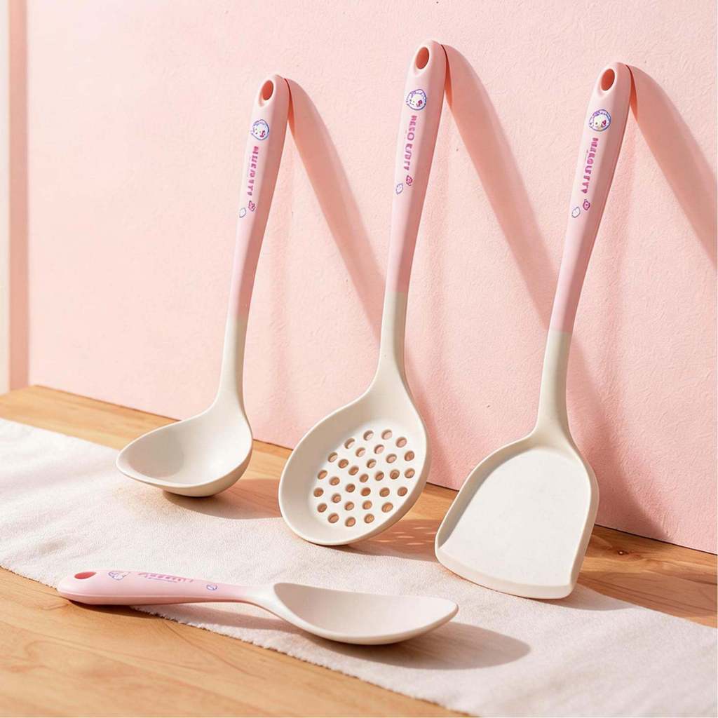 Espátula de Silicone doméstica antiaderente Pan espátula de cozinha resistente a altas temperaturas Kitty utensílios de 