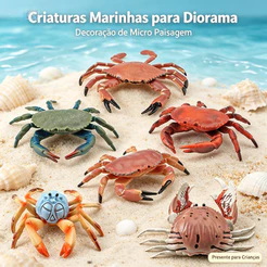 Modelo Realista de Criatura Marinha Caranguejo Brinquedo Educacional Infantil Caranguejo de Areia Caranguejo Rolante Orn