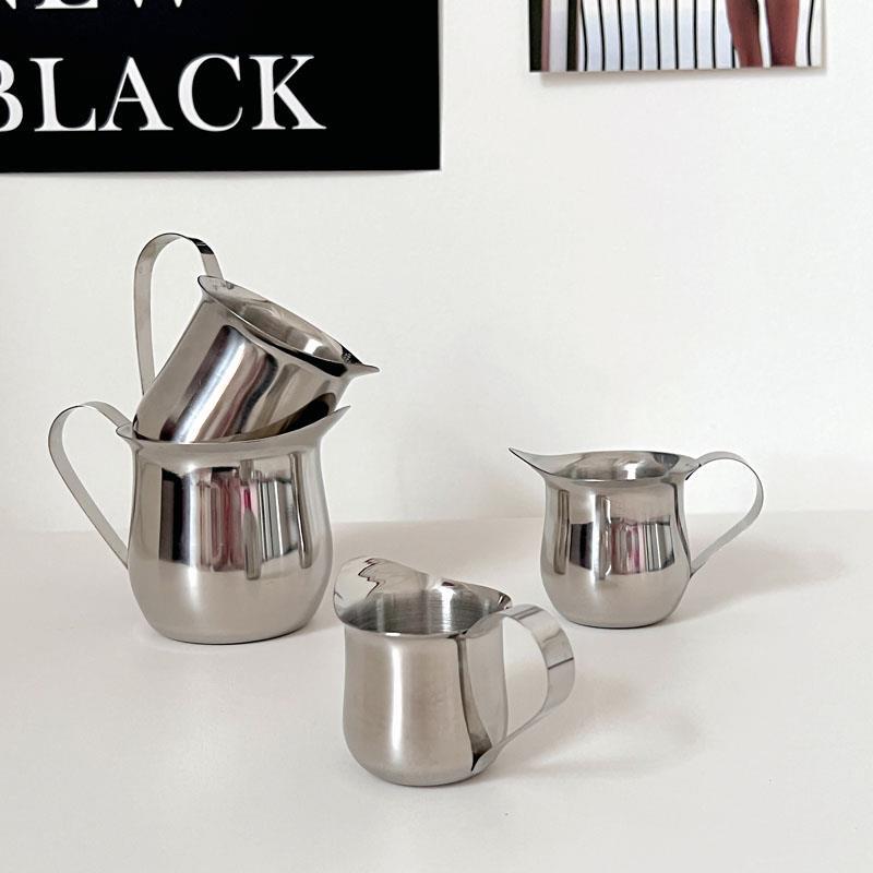 Ins aço inoxidável pequeno tanque de leite Espresso onça guirlanda copo beber copo de medição copo de leite estilo ocide