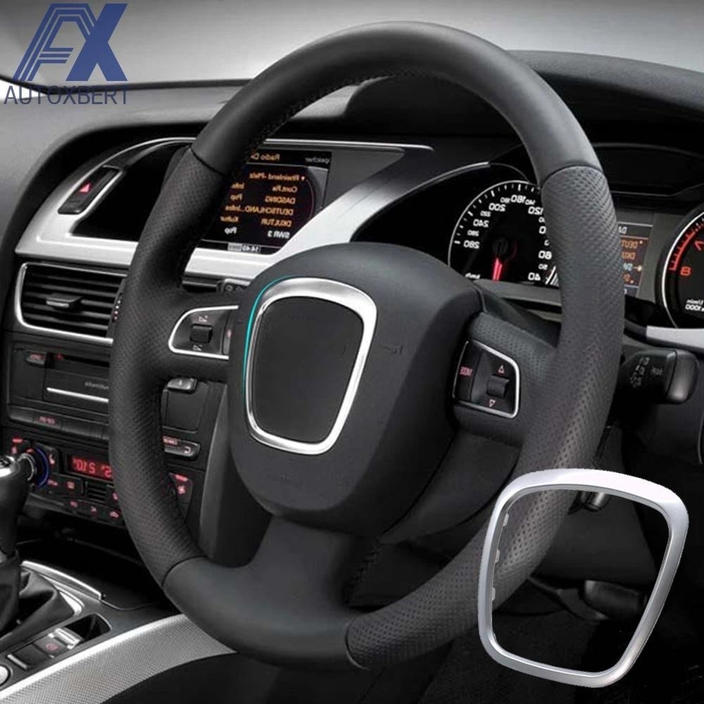 AX Chrome Volante Emblema Quadro Para Audi A3 8P Acessórios De Estilo Interior Do Carro Moldagem Enfeite Substituição
