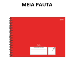 Caderno MEIA PAUTA Universitario Stiff 80 folhas - Jandaia CAPA:Vermelho