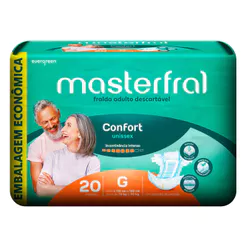 Fralda Geriátrica Masterfral Confort Unissex Tamanho G com 20 Unidades Descartáveis