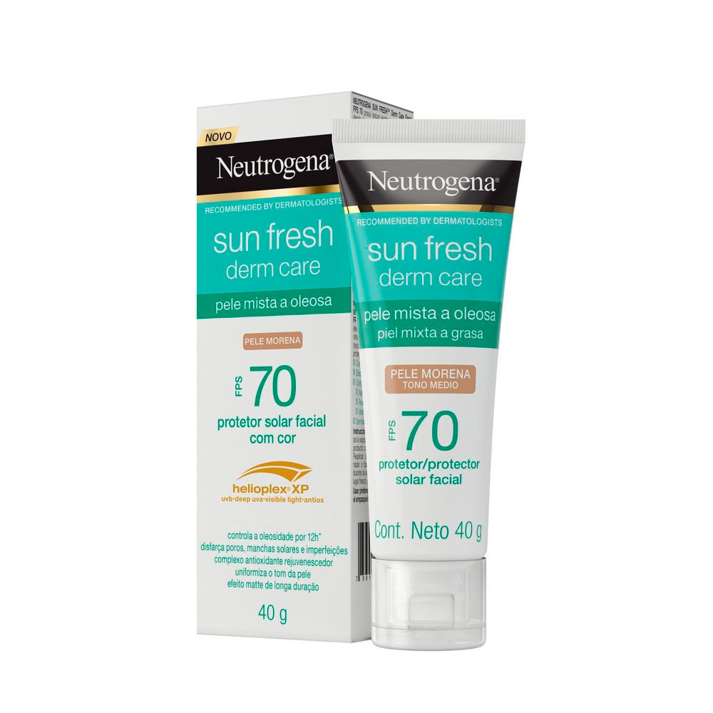 Protetor Solar Facial Neutrogena Sun Fresh Derm Care FPS 70 Pele Morena 40g · foto 2