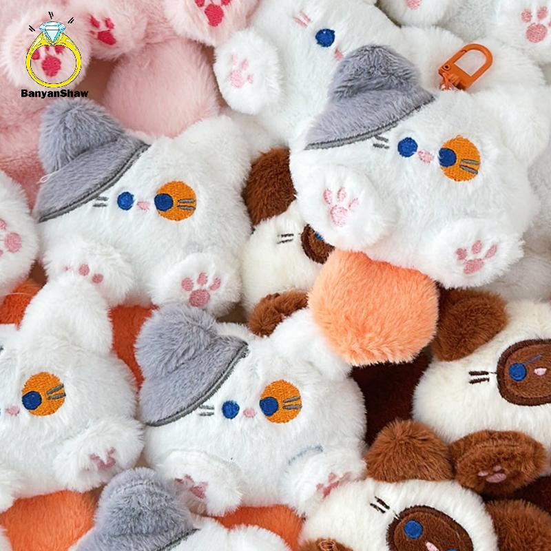 [BANY] Bonito Pelúcia Cauda Longa Gato Gatinho Boneca Pingente Chaveiro Para Mulheres Meninas Bapa Carro Saco Decorações