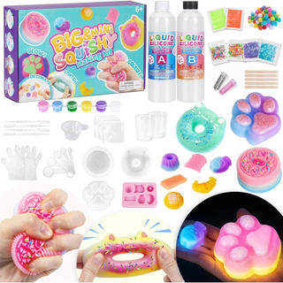Kit De Fabricação De Squishies De Silicone Líquido , 480ml , Inicial Completo , Brinquedos Moles Que Brilham