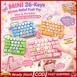 Mini Teclado Fofo De Desenho Animado Com 26 Teclas Para Alívio Do Estresse , Mecânico Portátil , Bolsa De Brinquedos , P