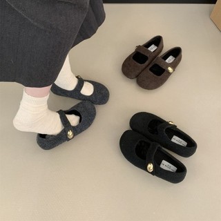 Aumento interno Mary Jane sapatos femininos 2025 novo estilo inverno velo-velo Retro All-Match cinta de uma linha pregui