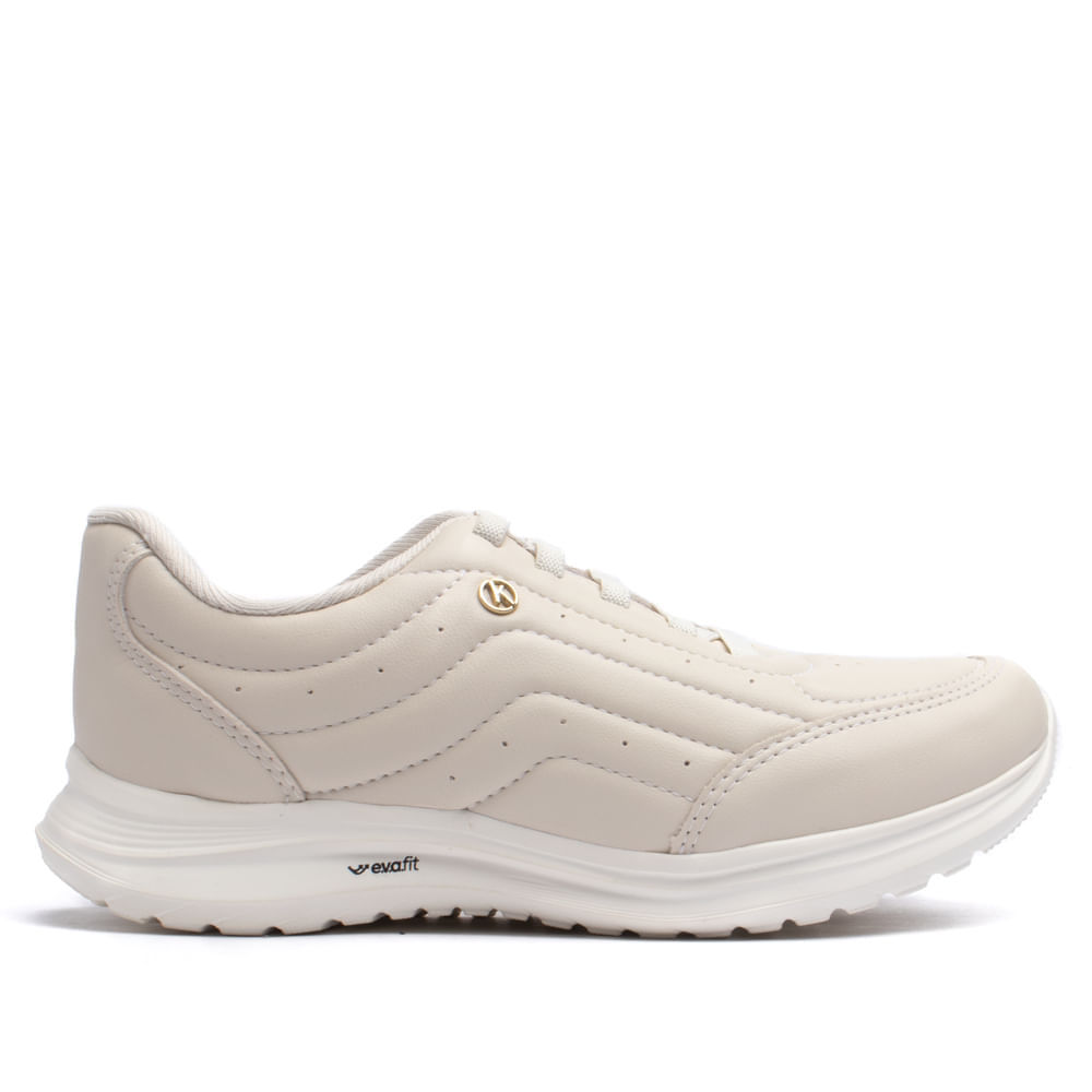 Tênis Feminino Kolosh Casual Cadarço de Elástico Creme