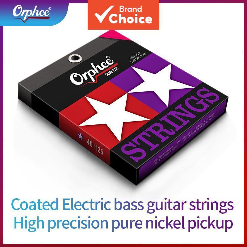 Cordas de baixo elétrico Orphee E Series, revestimento nano, núcleo hexagonal em níquel, para baixo elétrico de 4/5/6