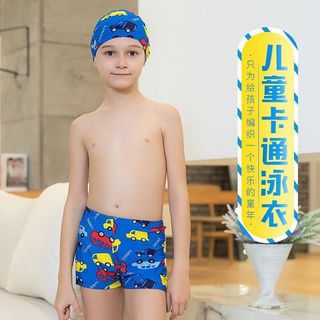 Novo dos desenhos animados crianças roupa de banho meninos troncos de natação grandes pequenas crianças meninos Boxer Br