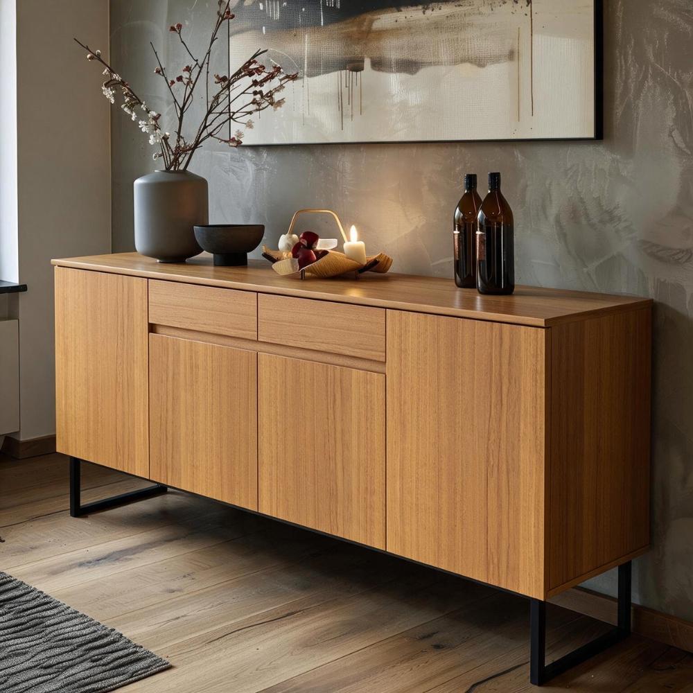 Buffet Aparador Industrial Lume 183 cm 4 Portas e 2 Gavetas