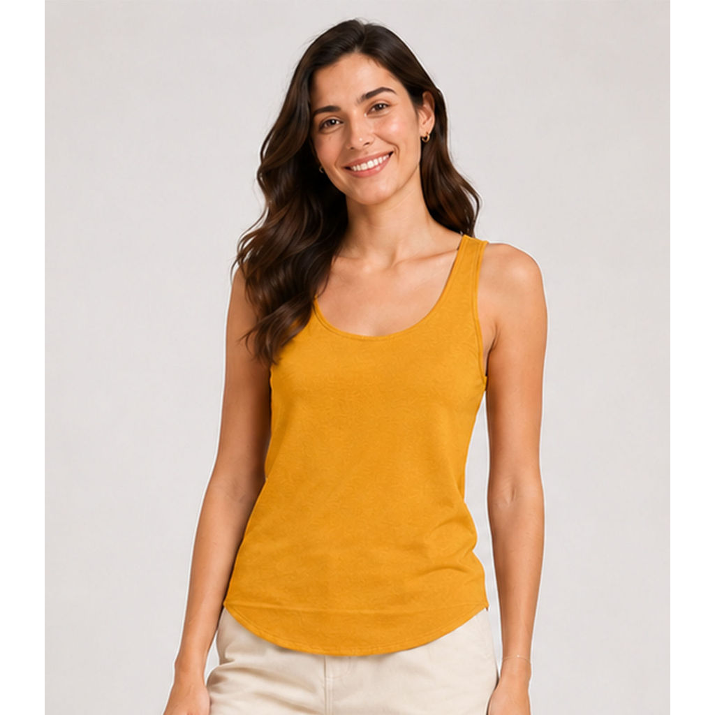 Regata Feminina Em Malha Golf Infinita Cor Amarelo