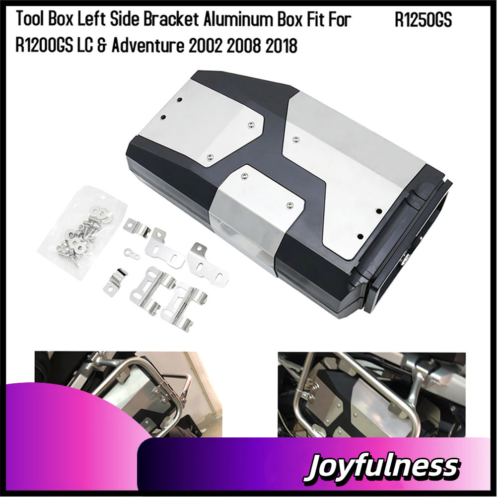 Joyfulness-br Joyness-br Caixa de ferramentas para motocicleta, suporte lateral esquerdo, substituição de alumínio para