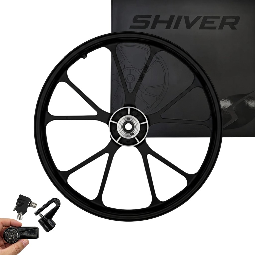 RODA JANTE RODAO CG TITAN 150 FAN 150 2004 A 2013 DIANTEIRA ESD DISCO V-SHAPE SEM CAMARA SHIVER + 1 TRAVA DISCO BRINDE