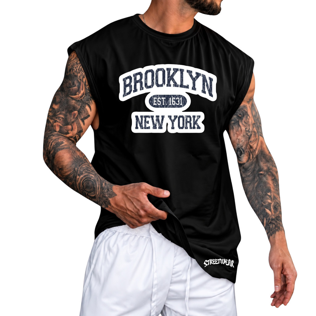 Regata Machão Oversized 100% Algodão Camiseta Cavada Musculação Streetwear Treino Praia Academia