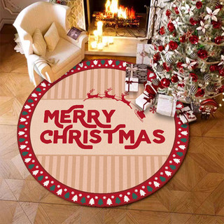 Decoração de natal tapete redondo festivo feriado vermelho atmosfera de natal decoração tapete de árvore de natal tapete
