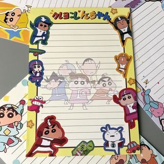 Desenhos animados dos desenhos animados Crayon Shin-Chan série bonito estudante aprendizagem papel carta cópia digestiva
