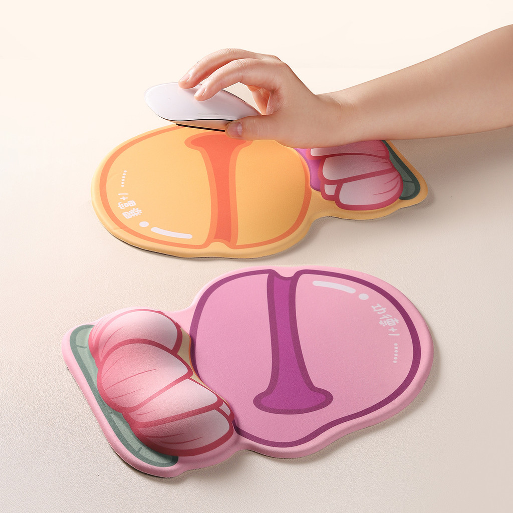 Descanso de pulso para teclado e mouse, estilo minimalista e fofo com tema de peixe de madeira, almofada de mesa confort